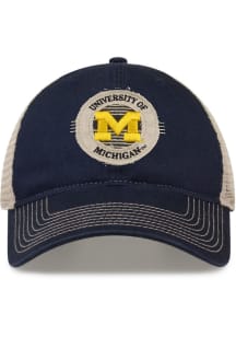 Michigan Wolverines Circle Trucker Adjustable Hat - Navy Blue