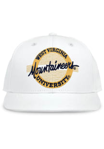 West Virginia Mountaineers White Retro Circle White Mens Snapback Hat