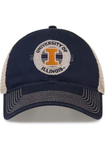 Illinois Fighting Illini Circle Trucker Adjustable Hat - Blue
