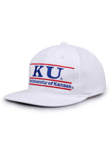 Kansas Jayhawks White Retro Bar Mens Snapback Hat