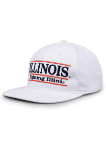 Illinois Fighting Illini White Retro Bar Mens Snapback Hat