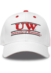 Wisconsin Badgers White Retro Bar Adjustable Hat