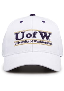 Washington Huskies White Retro Bar Adjustable Hat