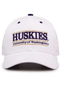 Washington Huskies White Retro Bar Nickname Adjustable Hat