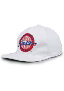 Kansas Jayhawks White Retro Circle Mens Snapback Hat