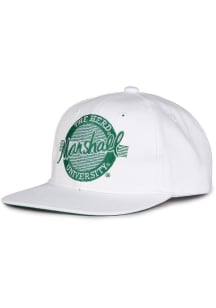 Marshall Thundering Herd White Retro Circle Mens Snapback Hat