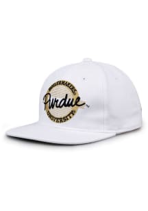 Retro Circle Purdue Boilermakers Mens Snapback - White