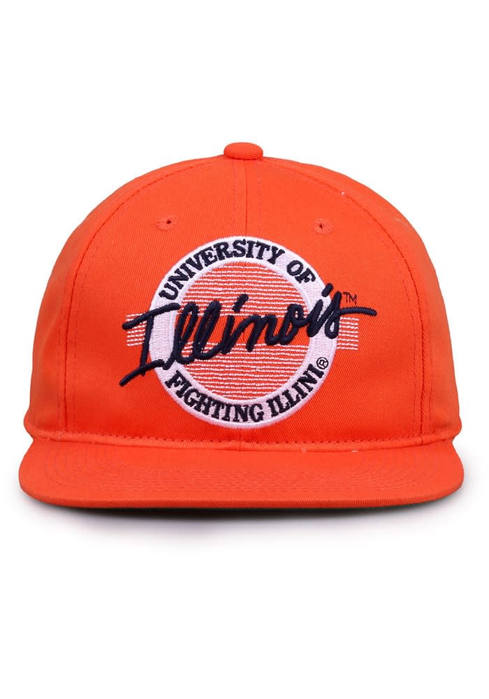 80s University good Of Illinois Fightin Illini Snap Back Hat