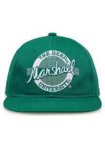 Marshall Thundering Herd Green Retro Circle Mens Snapback Hat