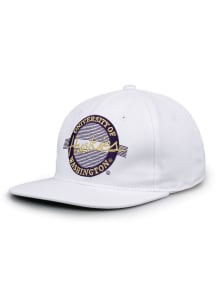 Retro Circle Washington Huskies Mens Snapback - White