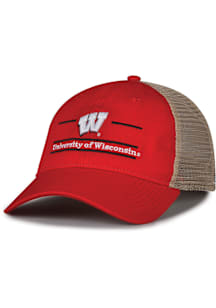 Wisconsin Badgers Split Bar Trucker Adjustable Hat - Red