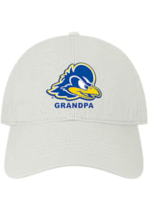 Delaware Fightin' Blue Hens Grandpa Twill Adjustable Hat - White