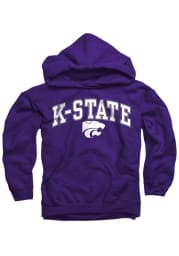 K-State Wildcats Kids Purple Midsize Arch Long Sleeve Hoodie