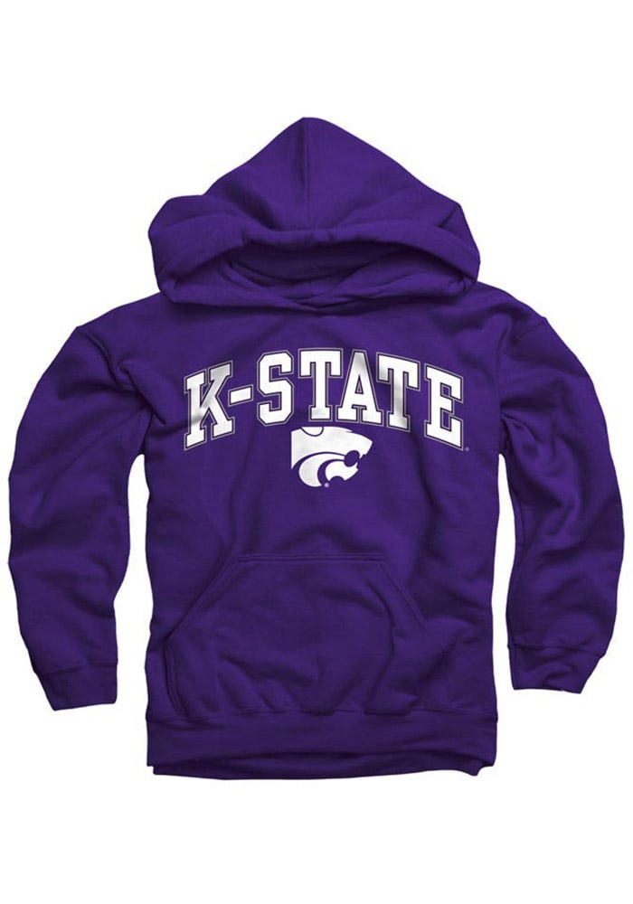 K-State Wildcats Youth Purple Midsize Arch Long Sleeve Hoodie