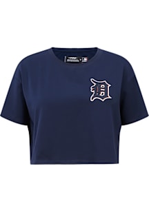 Pro Standard Detroit Tigers Womens Navy Blue Classic Short Sleeve T-Shirt