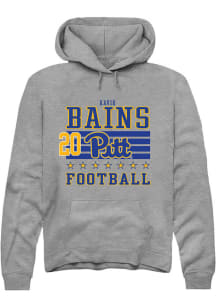 Kavir Bains Rally Mens Grey Pitt Panthers NIL Striped Player Hood