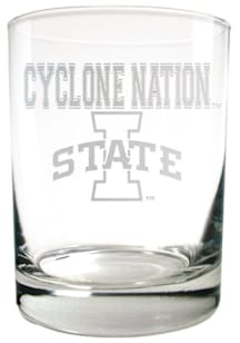 Iowa State Cyclones 14oz Laser Cyclone Nation Rock Glass - White