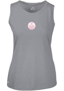 Levelwear Edmonton Oilers Womens Grey Macy Logo Tank Top