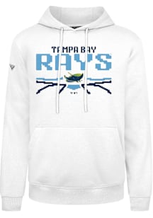 Levelwear Tampa Bay Rays Mens White Podium Arcade Long Sleeve Hoodie