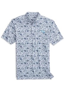 Johnnie O North Carolina Tar Heels Youth Navy Blue Tailgater 2.0 All Over Print Short Sleeve Polo..