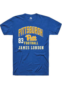 James London Rally Mens Blue Pitt Panthers NIL Arch Logo Player T Shirt