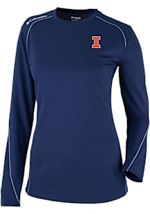 Columbia Illinois Fighting Illini Womens Navy Blue Heat Seal Omni Wick Shotgun Long Sleeve T-Shirt