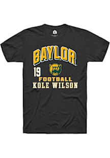 Kole Wilson Baylor Bears Black Football NIL Arch Logo Short Sleeve Player T Shirt