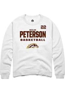 Declan Peterson Rally Mens White Western Michigan Broncos NIL Stacked Box Player Crew