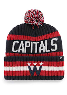 47 Washington Capitals Black Bering Cuff Pom Mens Knit Hat