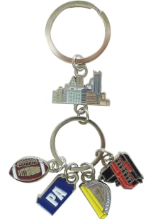 Pittsburgh Skyline 4 Dangle Keychain