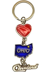 Cleveland Dangle Heart Keychain