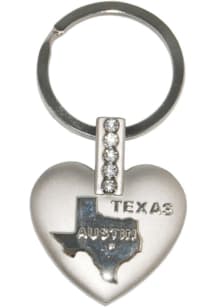 Austin 5 Diamond Heart State Shape Keychain