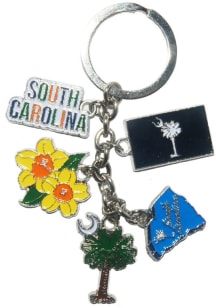 South Carolina Dangle Icons Keychain - Blue