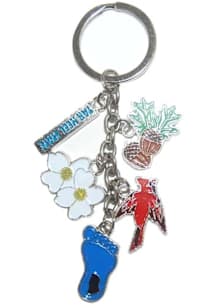 North Carolina Icons Dangle Keychain - Blue