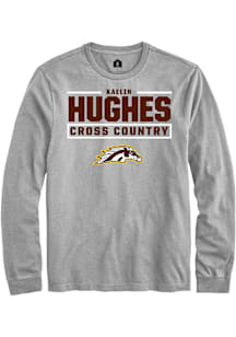 Kaelin Hughes Western Michigan Broncos Grey NIL Stacked Box Long Sleeve Player T Shirt