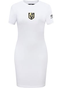 Pro Standard Vegas Golden Knights Womens White Classic Chenille Short Sleeve Dress