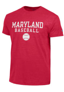 Maryland Terrapins Red Champion Baseball Short Sleeve Fashion T Shirt