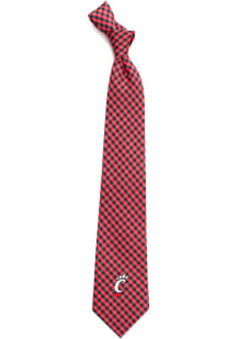 Gingham Cincinnati Bearcats Mens Tie - Red