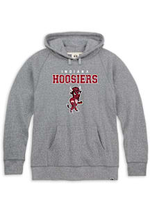 Rally Indiana Hoosiers Mens Grey Triblend Flat Mascot Fashion Hood