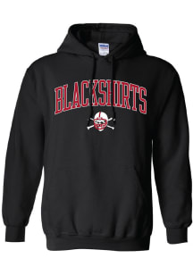 Mens Black Nebraska Cornhuskers Football Black Shirts Arch Mascot Hooded Sweatshirt