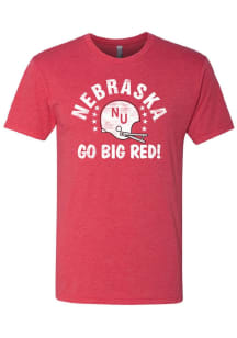 Nebraska Cornhuskers Red Summit Sportswear Go Big Red Football Helmet Short Sleeve Fashion T Shirt