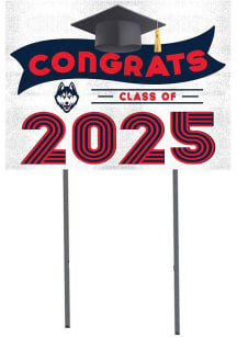UConn Huskies KH Sports Fan Class of 2025 graduation graphic Yard Sign - White