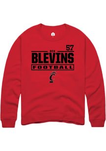 Ben Blevins Rally Mens Red Cincinnati Bearcats NIL Stacked Box Player Crew