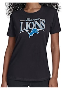 Starter Detroit Lions Womens Black Arch Stripe Short Sleeve T-Shirt