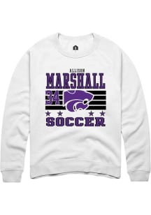 Allison Marshall Rally Mens White K-State Wildcats NIL Striped Player Crew