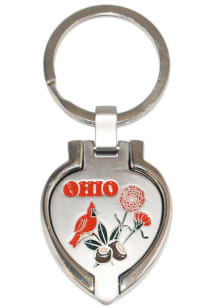 Ohio Cardinal-Buckeye-Carnation Keychain