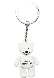 Cleveland White Bear Keychain - White