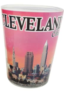 Cleveland Pink and Purple Skyline Shot Glass