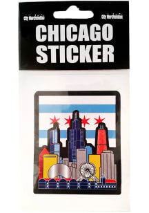 Chicago City Skyline Flag Stickers