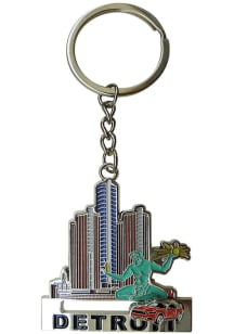Detroit City Skyline Sliding Keychain
